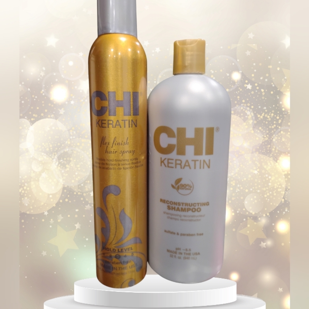 Chi Keratin reconstructing shampoo & hairspray
